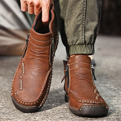Mostelo® - Men's Soft And Breathable Zipper Outdoor Tooling Boots V2