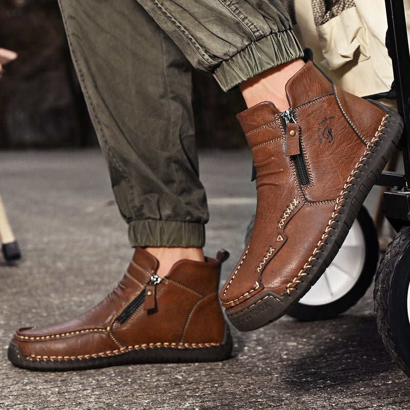 Mostelo® - Men's Soft And Breathable Zipper Outdoor Tooling Boots V2
