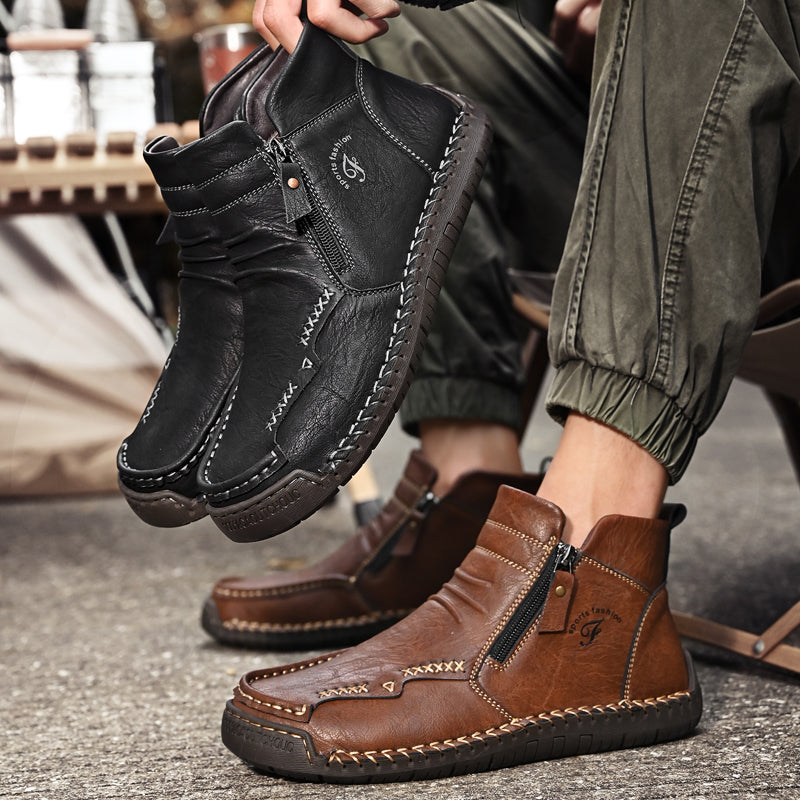Mostelo® - Men's Soft And Breathable Zipper Outdoor Tooling Boots V2