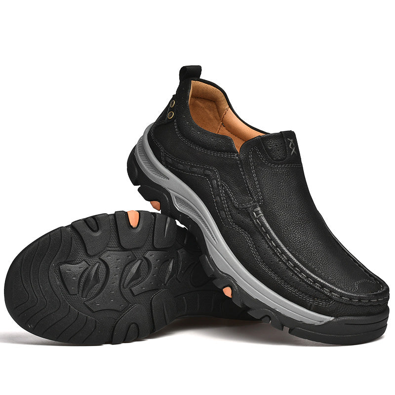 Mens Mostelo slip on Classic Outdoor Leather Walking Hiking Shoes NWT. Size 12 Mostelo®— Mens Slip On Leather Casual Walking Shoes main image 4