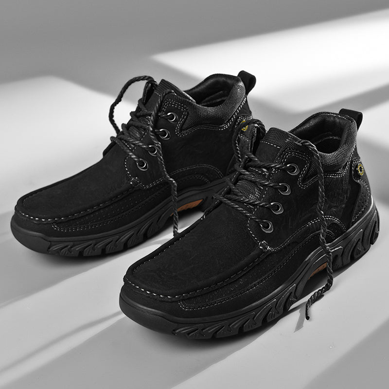 Mostelo® - Men's Leather Boots Leather Casual Men's Shoes Short Boots Outdoor Work Boots Suede Snow Boots