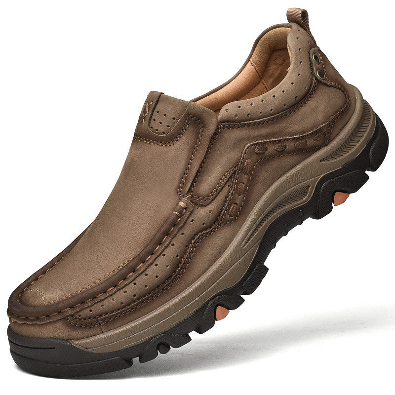 Mostelo Men\'s Tan Leather Slip On Ankle Boots Moc Toe Chukka Brown 10 Shoes Amazon.com | MOSTELO Mens Slip On Casual Loafers Classic  main image 3