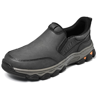 Mostelo® Mens Slip On Casual Outdoor Leather Walking Hiking Shoes V3686