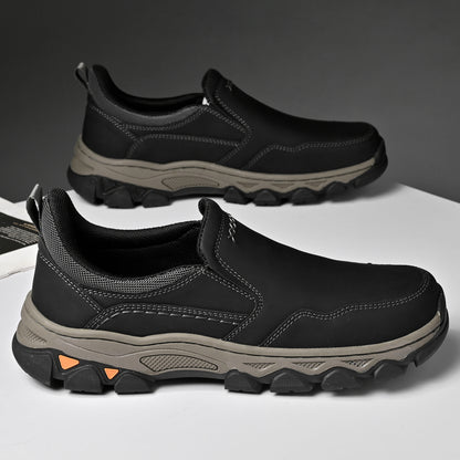 Mostelo® Mens Slip On Casual Outdoor Leather Walking Hiking Shoes V3382/V3699