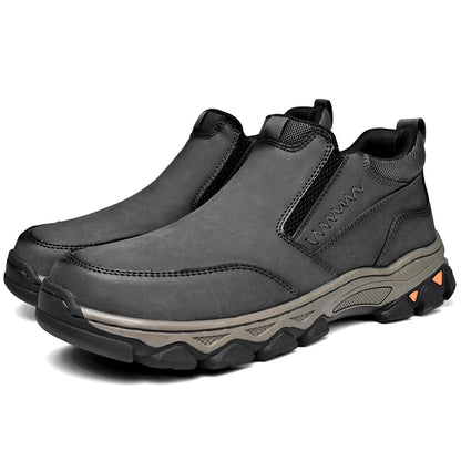 Mostelo® Mens Slip On Casual Outdoor Leather Walking Hiking Shoes V3382/V3699