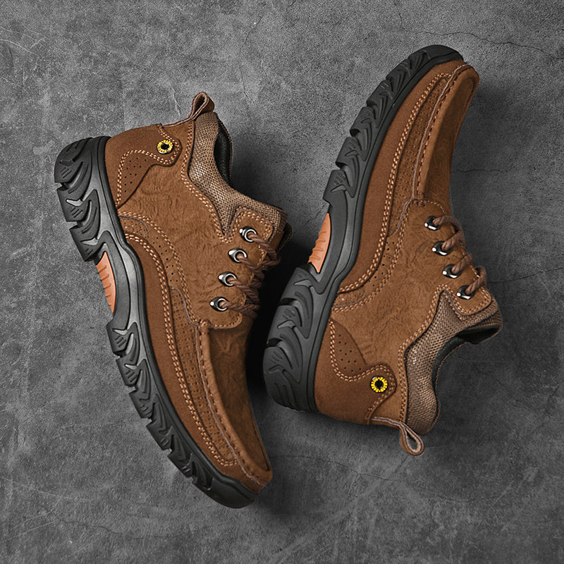 Mostelo® - Men's Leather Boots Leather Casual Men's Shoes Short Boots Outdoor Work Boots Suede Snow Boots