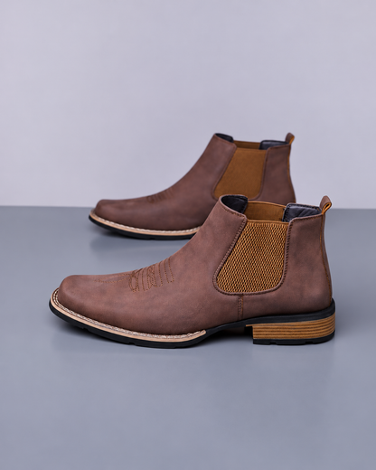 Men's Embroidered Western Chelsea Boots