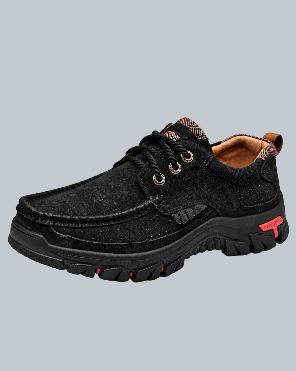 Men's Genuine Leather Outdoor Lace-Up Walking Shoes