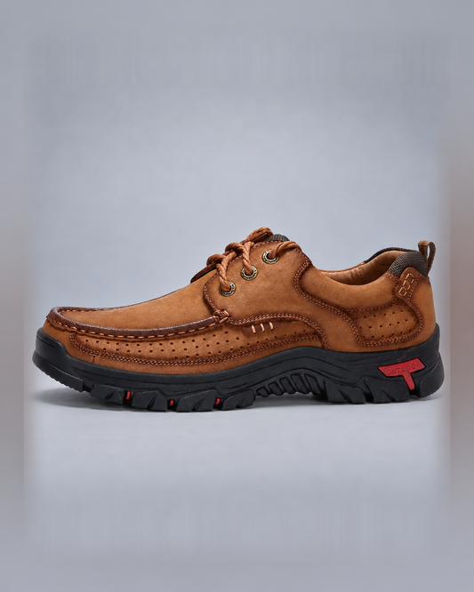 Men's Genuine Leather Outdoor Lace-Up Walking Shoes