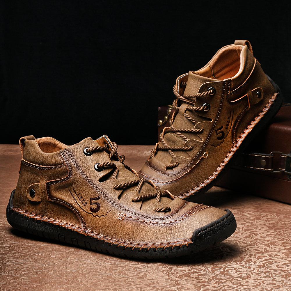 Mostelo™ - Men Hand Stitching Fashionable High-top Leather Boots