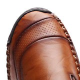Mostelo™—Men Hand Stitching Zipper Slip-ons Leather Loafers