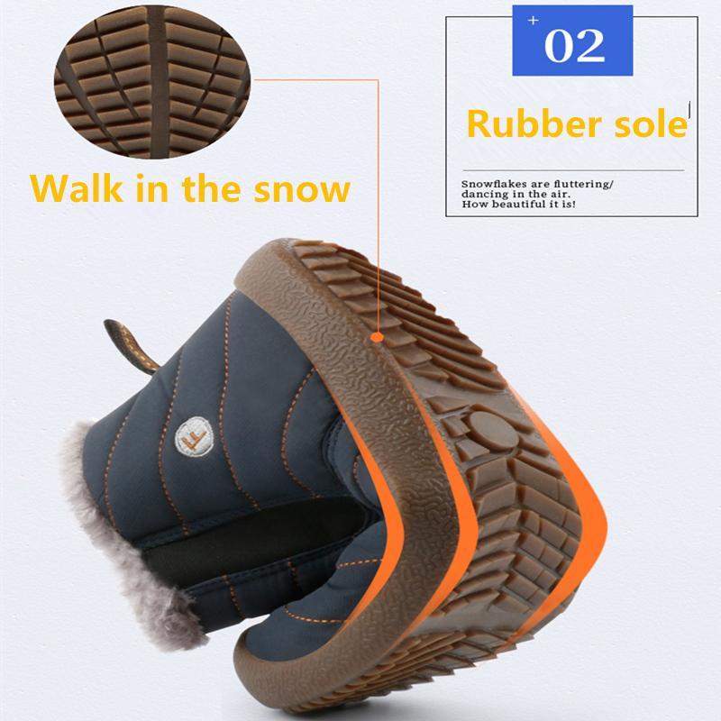 Mostelo®-Men's Winter Warm Push Ankle High Wedge Waterproof Rubber Hiking Snow Boots