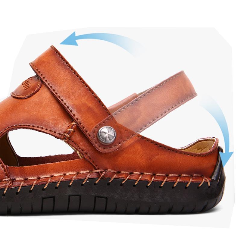 Mostelo™—Men Hand Stitching Soft Outdoor Closed Toe Leather Casual Sandals