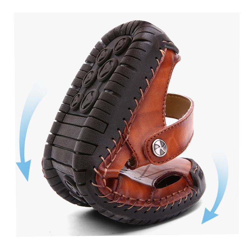 Mostelo™—Men Hand Stitching Soft Outdoor Closed Toe Leather Casual Sandals