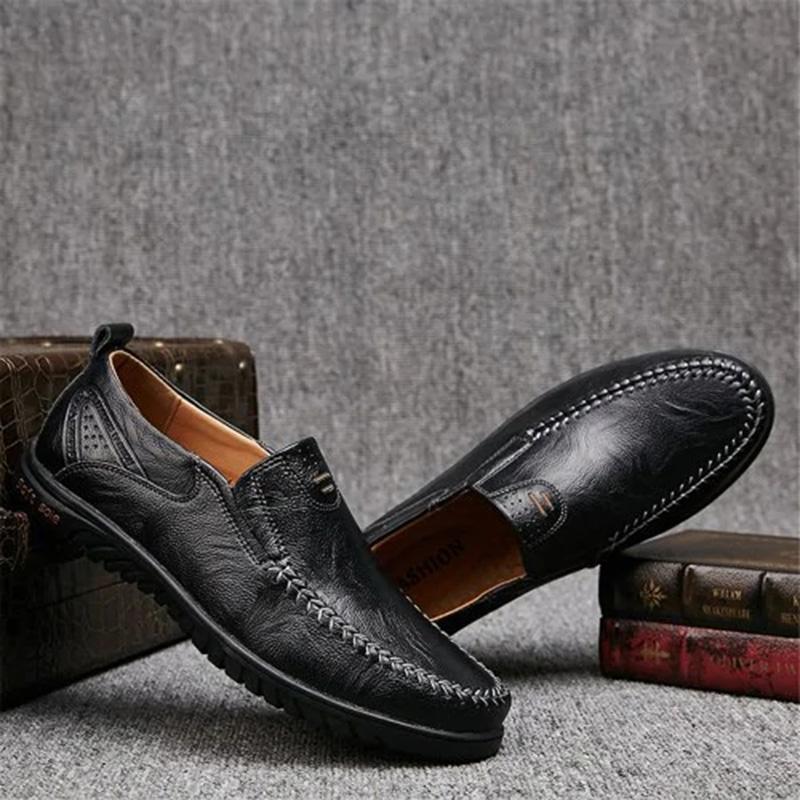 Men's Solid Color Business Cowskin Casual Driving Shoes