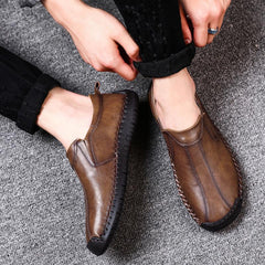 Men's Casual Shoes Hand Stitching Fashion Slip-on