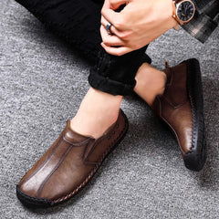 Men's Casual Shoes Hand Stitching Fashion Slip-on