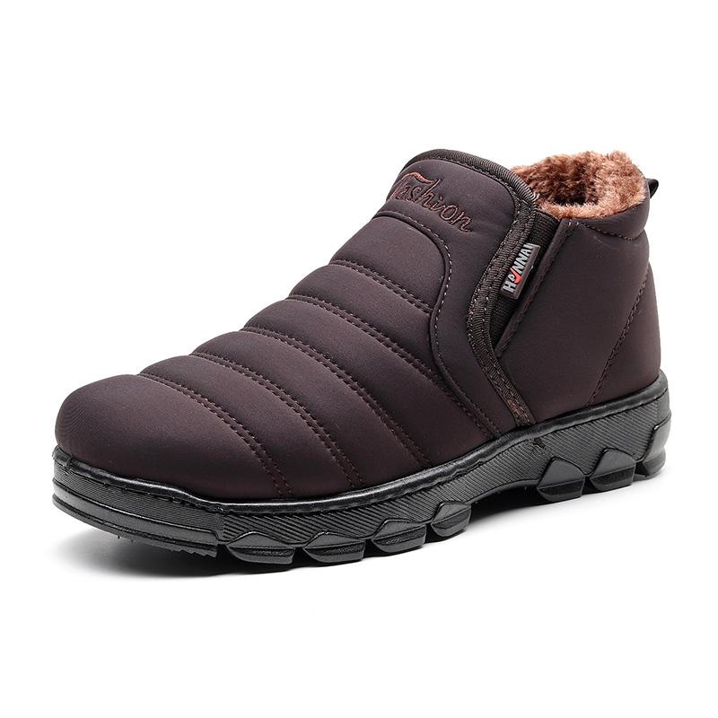 Men's new fashion waterproof and velvet warm non-slip middle-aged winter snow cotton shoes