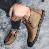 Mostelo™ - Men Hand Stitching Leather Non Slip Large Size Soft Casual Ankle Boots