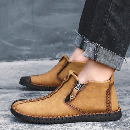 Mostelo™ - Men Hand Stitching Leather Non Slip Large Size Soft Casual Ankle Boots
