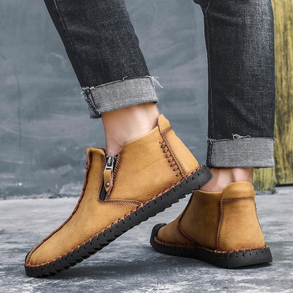 Mostelo™ - Men Hand Stitching Leather Non Slip Large Size Soft Casual Ankle Boots