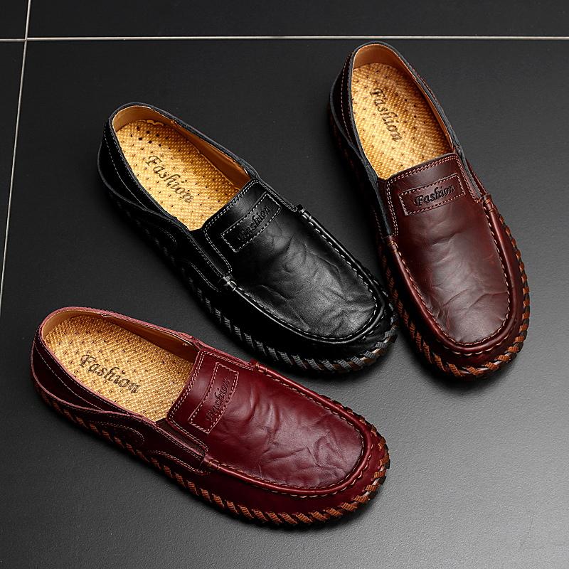 Men's leisure comfortable sewing leather shoes