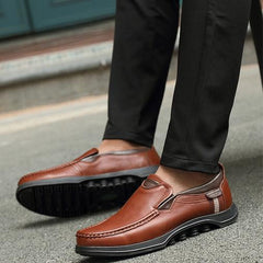 Men's Large Size Faux Leather Slip On Soft Casual Shoes