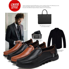 Men's Large Size Faux Leather Slip On Soft Casual Shoes
