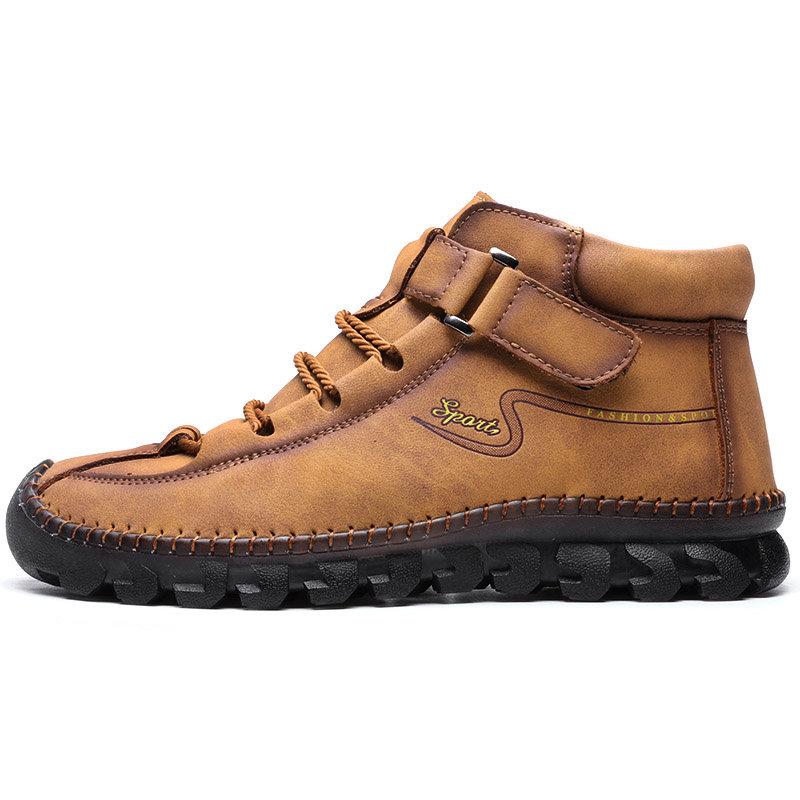 Mostelo™ -Men Cow Leather Non Slip Hand Stitching Soft Sole Casual Outdoor Boots