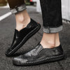 Men Hand Stitching Non Slip Large Size Soft Sole Casual Leather Shoes
