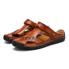 Men's casual breathable handmade leather sandals