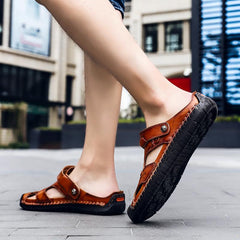 Men's casual breathable handmade leather sandals