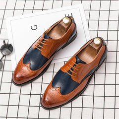 Men's Retro Leather Non Slip Business Formal Shoes