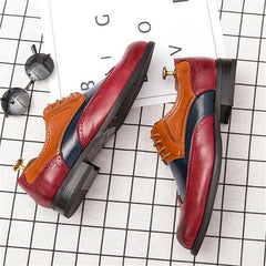Men's Retro Leather Non Slip Business Formal Shoes