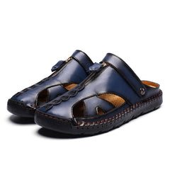 Mostelo  Men'S Sandals Outdoor Leather Closed Toe Beach Shoes