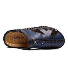 Mostelo  Men'S Sandals Outdoor Leather Closed Toe Beach Shoes
