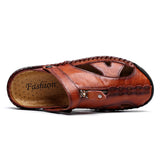 Mostelo  Men'S Sandals Outdoor Leather Closed Toe Beach Shoes