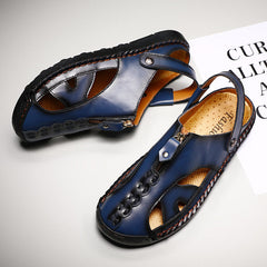 Mostelo  Men'S Sandals Outdoor Leather Closed Toe Beach Shoes