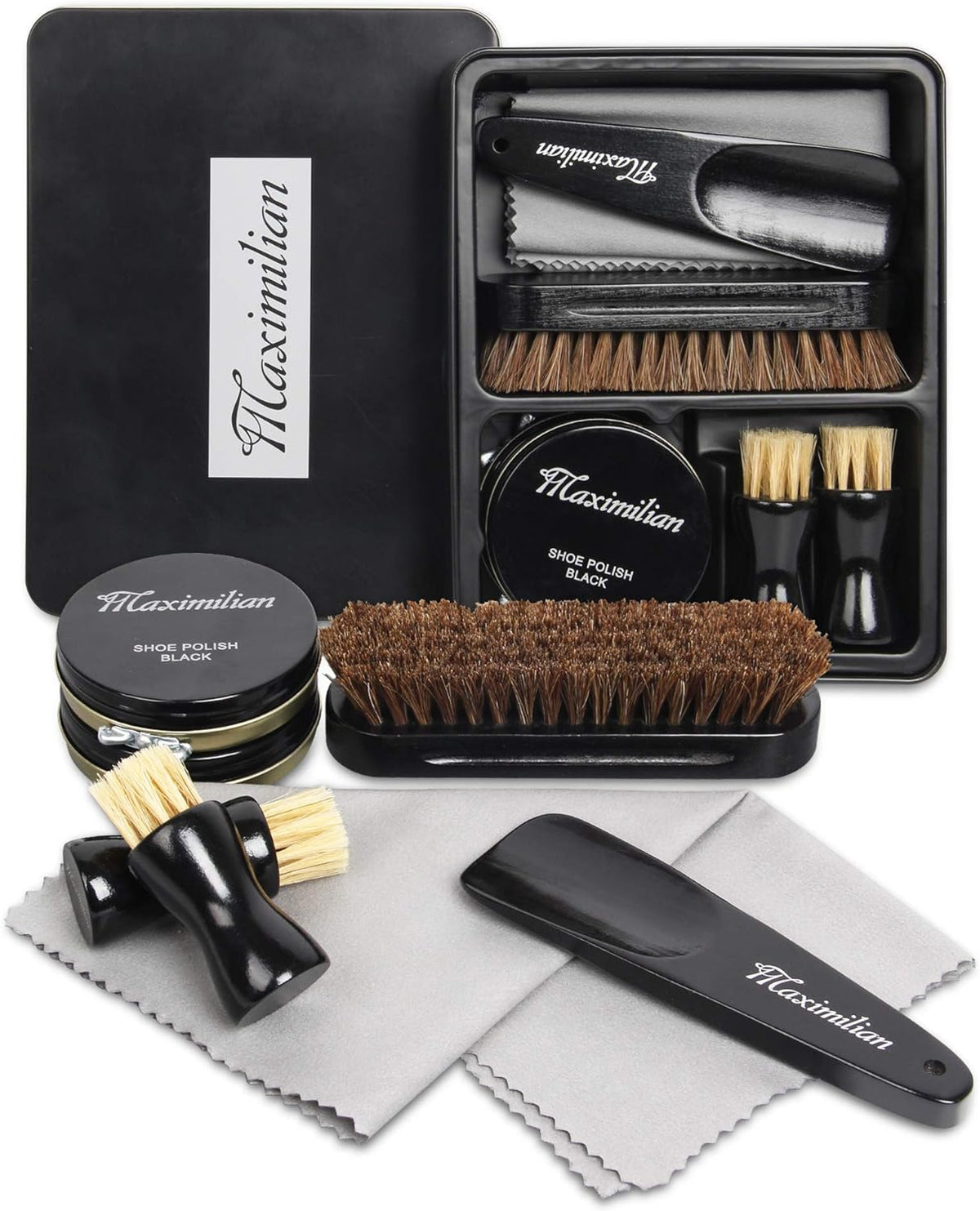Mostelo Shoe Polish Kit 7 PC Leather Shoe Shining kit Care for Shoe Care and Cleaning