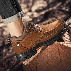 Mostelo® - Men's Leather Boots Leather Casual Men's Shoes Short Boots Outdoor Work Boots Suede Snow Boots