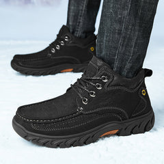 Mostelo® - Men's Leather Boots Leather Casual Men's Shoes Short Boots Outdoor Work Boots Suede Snow Boots