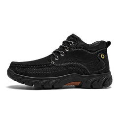 Mostelo® - Men's Leather Boots Leather Casual Men's Shoes Short Boots Outdoor Work Boots Suede Snow Boots