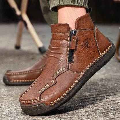 Mostelo® - Men's Soft And Breathable Zipper Outdoor Tooling Boots V2