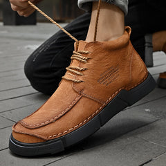 Mostelo® -Winter men's casual leather shoes with leather soft soles and high top leather shoes
