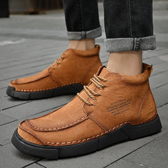Mostelo® -Winter men's casual leather shoes with leather soft soles and high top leather shoes