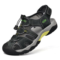 Mostelo  Men's Sandals Arch Support Casual Genuine Leather Summer Outdoor Beach Fisherman Sandals for Men