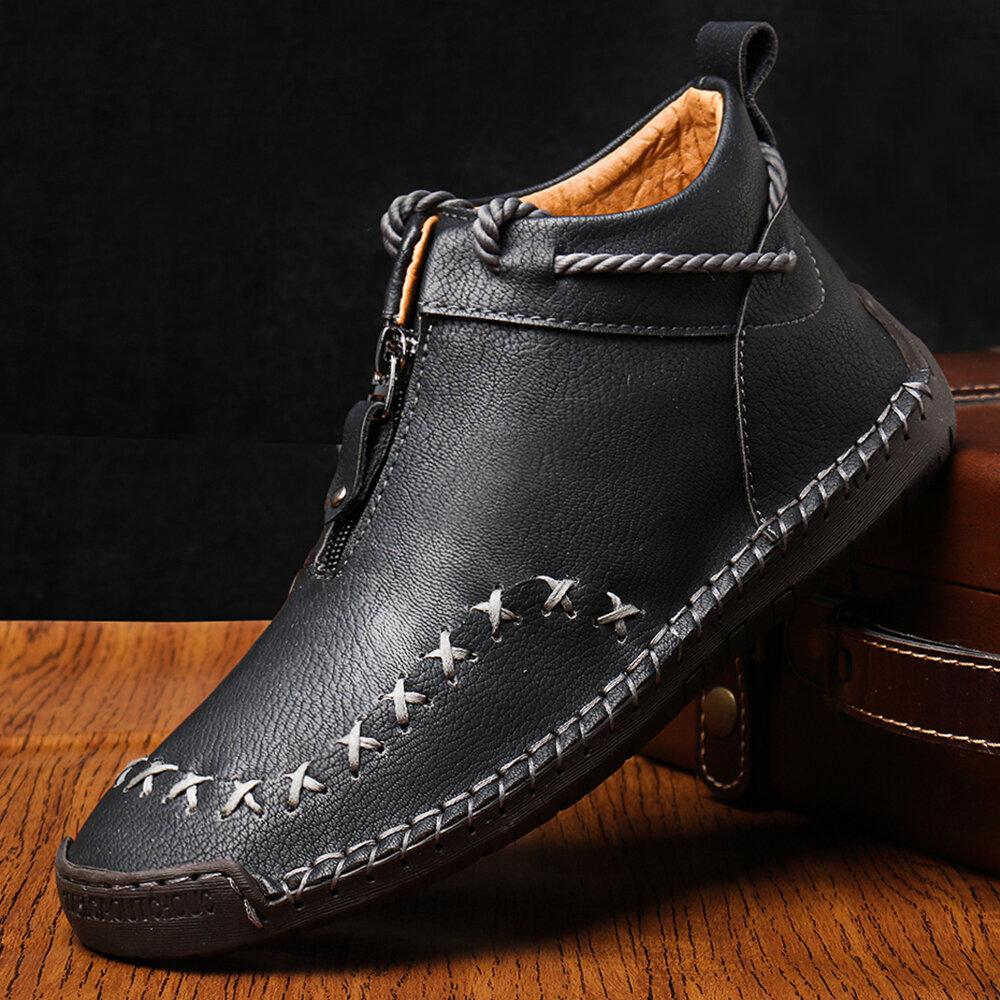 Mostelo™—Men Casual Handmade Zipper High-top Shoes